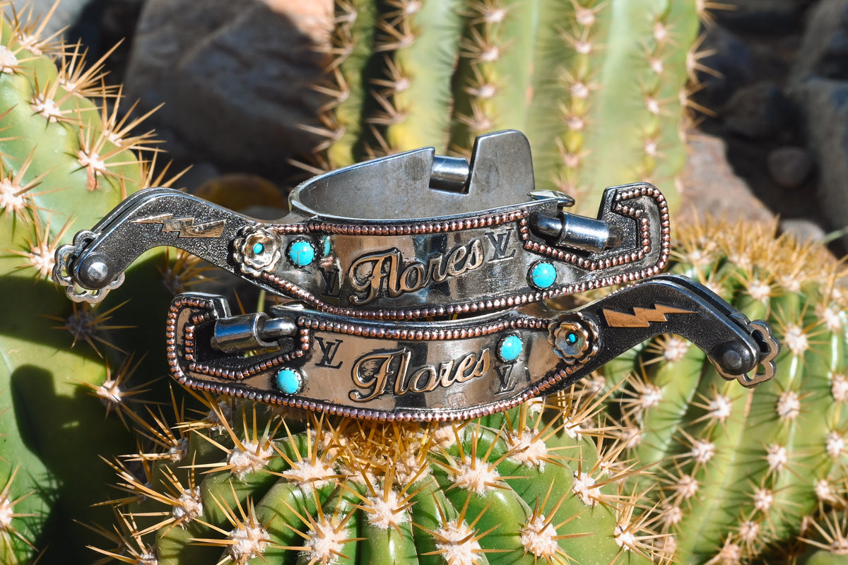 Spur Style 84 Custom Western Belt Buckles - The Rowdy Rose display picture 3